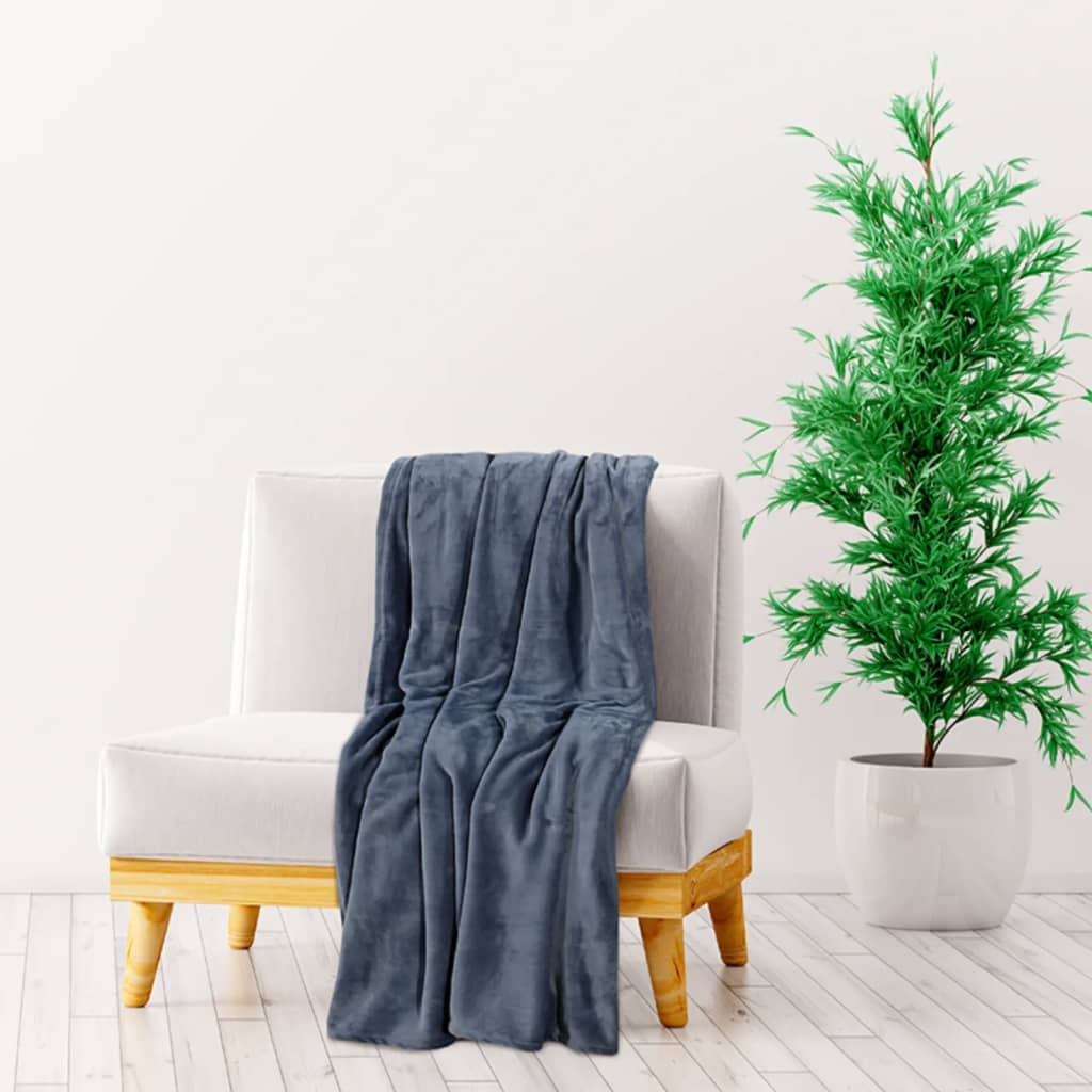 Decke Grau 200x240 cm Polyester