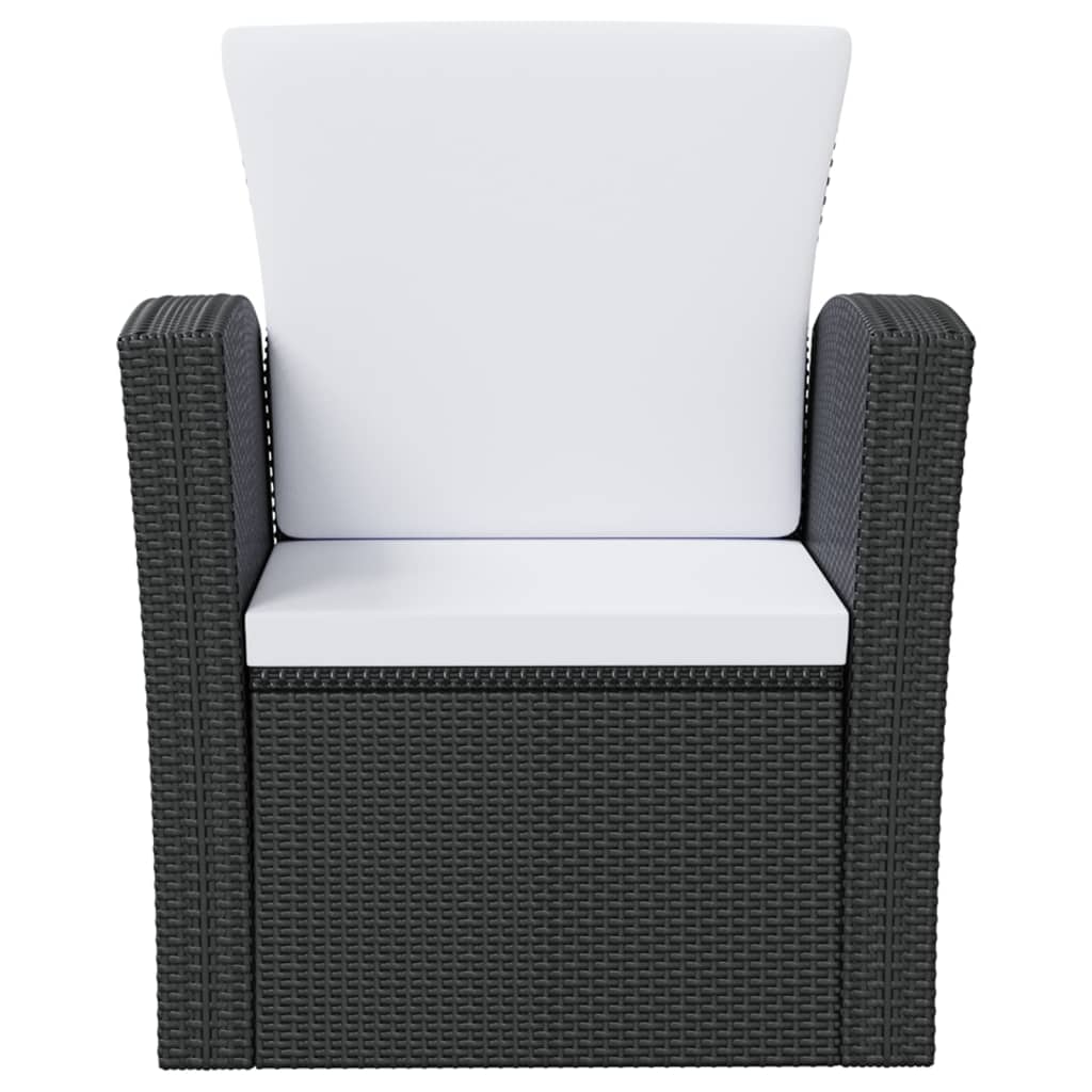 8-tlg. Garten-Lounge-Set mit Auflagen Poly Rattan Schwarz
