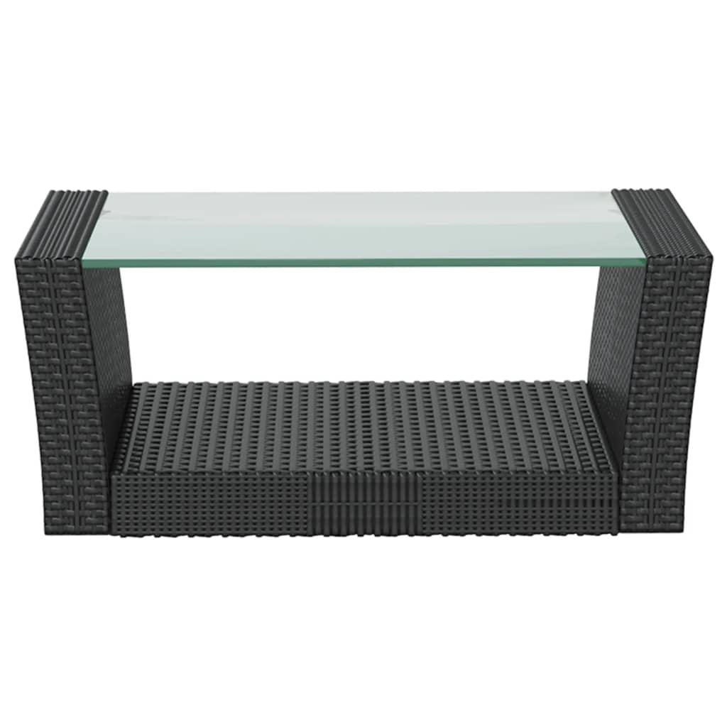 8-tlg. Garten-Lounge-Set mit Auflagen Poly Rattan Schwarz