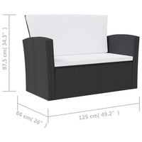 Thumbnail for 8-tlg. Garten-Lounge-Set mit Auflagen Poly Rattan Schwarz