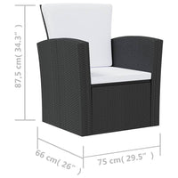 Thumbnail for 8-tlg. Garten-Lounge-Set mit Auflagen Poly Rattan Schwarz