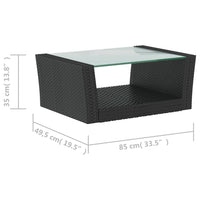 Thumbnail for 8-tlg. Garten-Lounge-Set mit Auflagen Poly Rattan Schwarz
