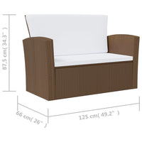 Thumbnail for 8-tlg. Garten-Lounge-Set mit Auflagen Poly Rattan Braun