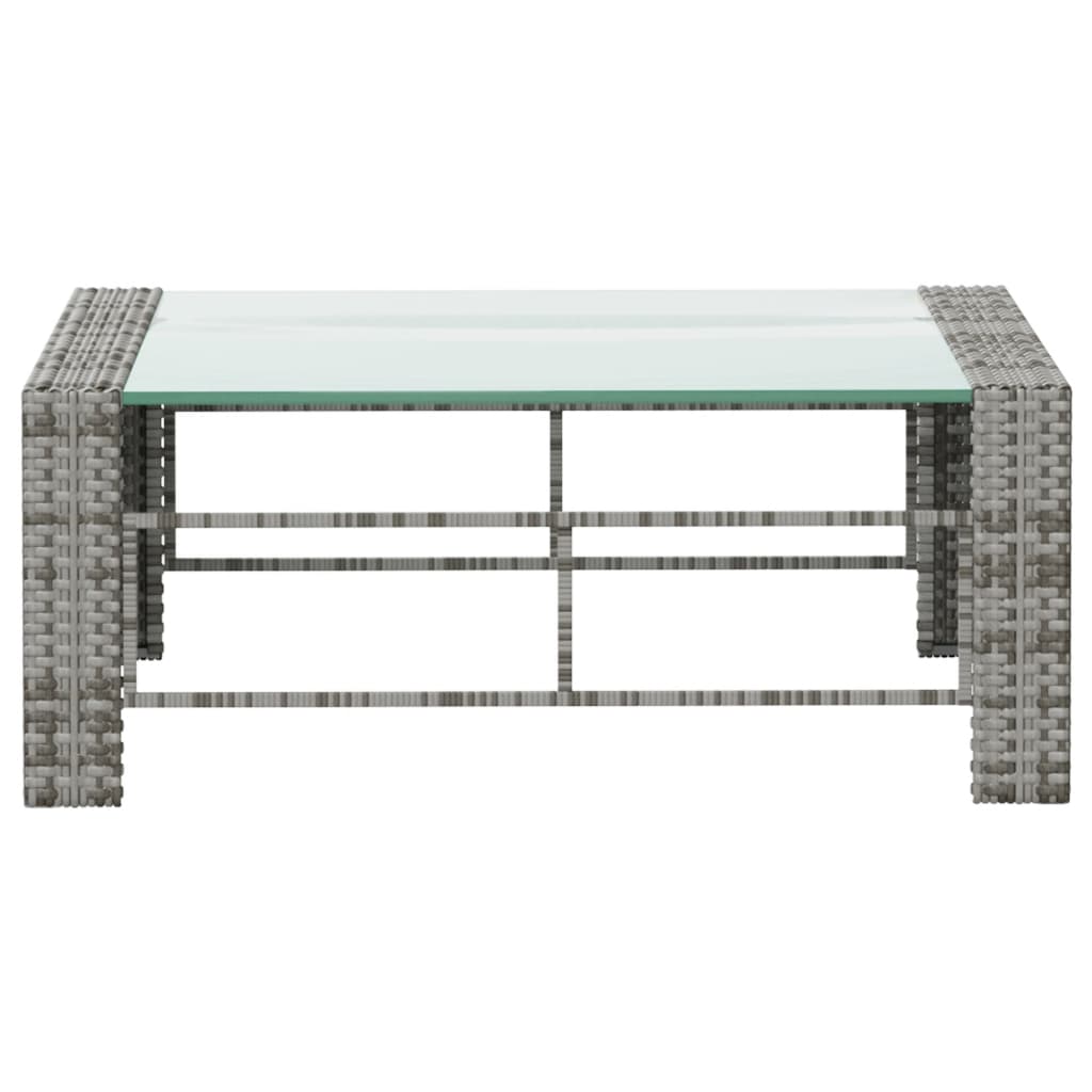 16-tlg. Garten-Lounge-Set mit Auflagen Poly Rattan Grau