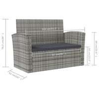 Thumbnail for 16-tlg. Garten-Lounge-Set mit Auflagen Poly Rattan Grau
