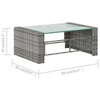 Thumbnail for 16-tlg. Garten-Lounge-Set mit Auflagen Poly Rattan Grau