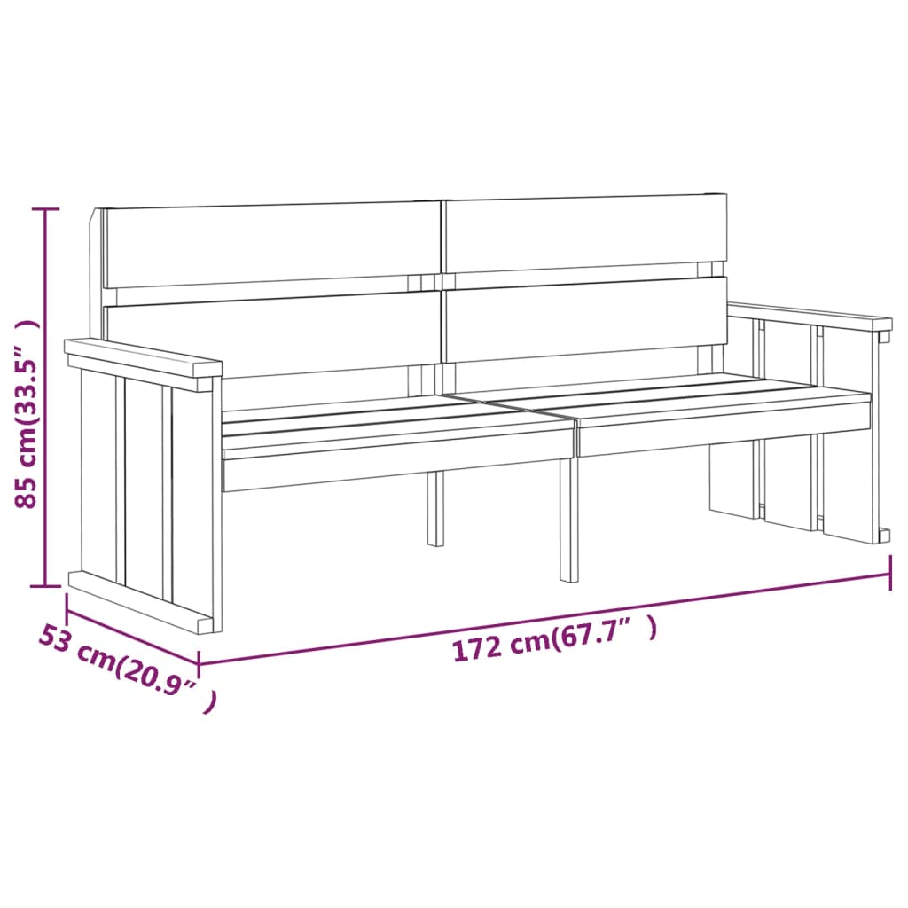 3-tlg. Garten-Essgruppe Kiefernholz Imprägniert
