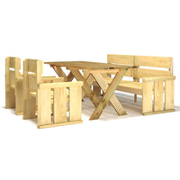 Thumbnail for 4-tlg. Garten-Essgruppe Kiefernholz Imprägniert