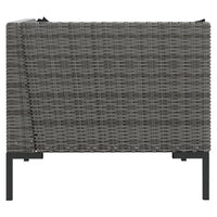 Thumbnail for 3-tlg. Garten-Lounge-Set Dunkelgrau Halbrundes Poly Rattan