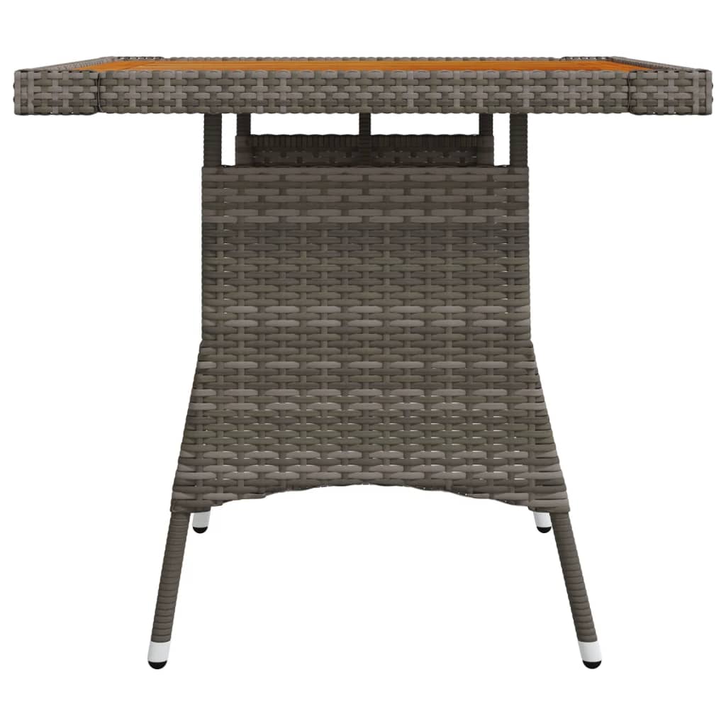 Gartentisch Grau 70x70x72 cm Poly Rattan & Massivholz Akazie
