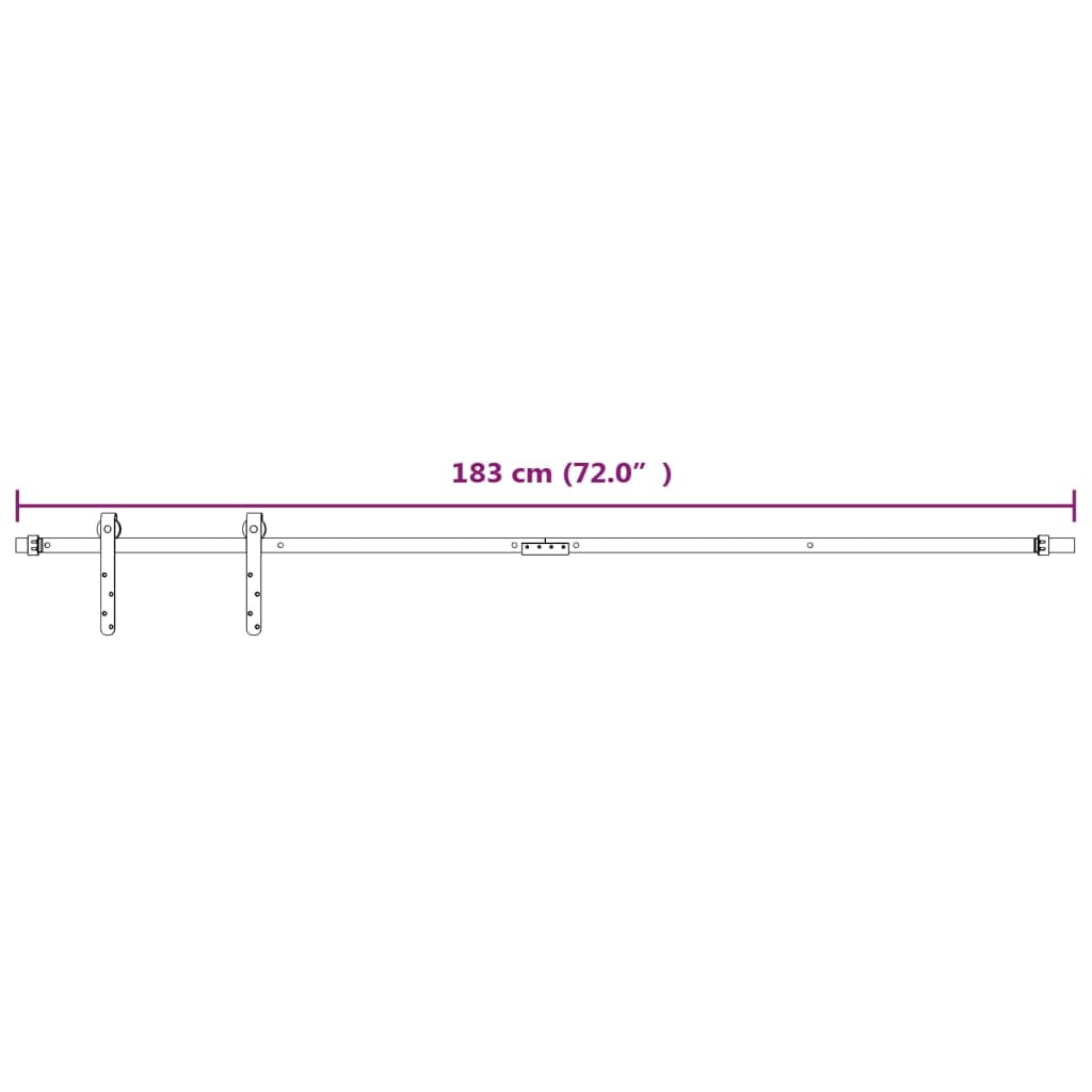 Schiebetürbeschlag Kohlenstoffstahl Weiß 183 cm