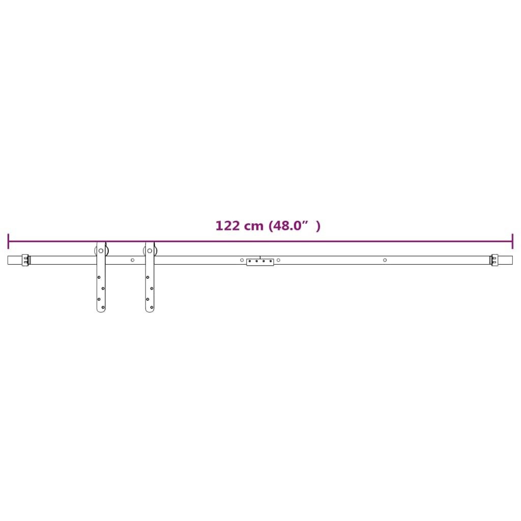 Schiebetürbeschlag Kohlenstoffstahl Weiß 122 cm
