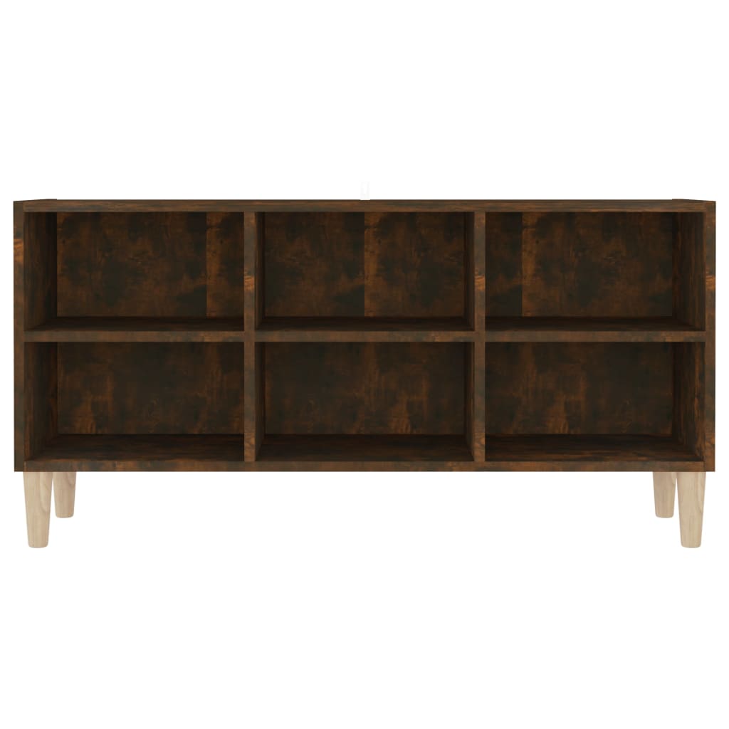 TV-Schrank mit Massivholz-Beinen Räuchereiche 103,5x30x50 cm