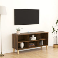 Thumbnail for TV-Schrank Massivholz-Beine Braun Eichenoptik 103,5x30x50 cm