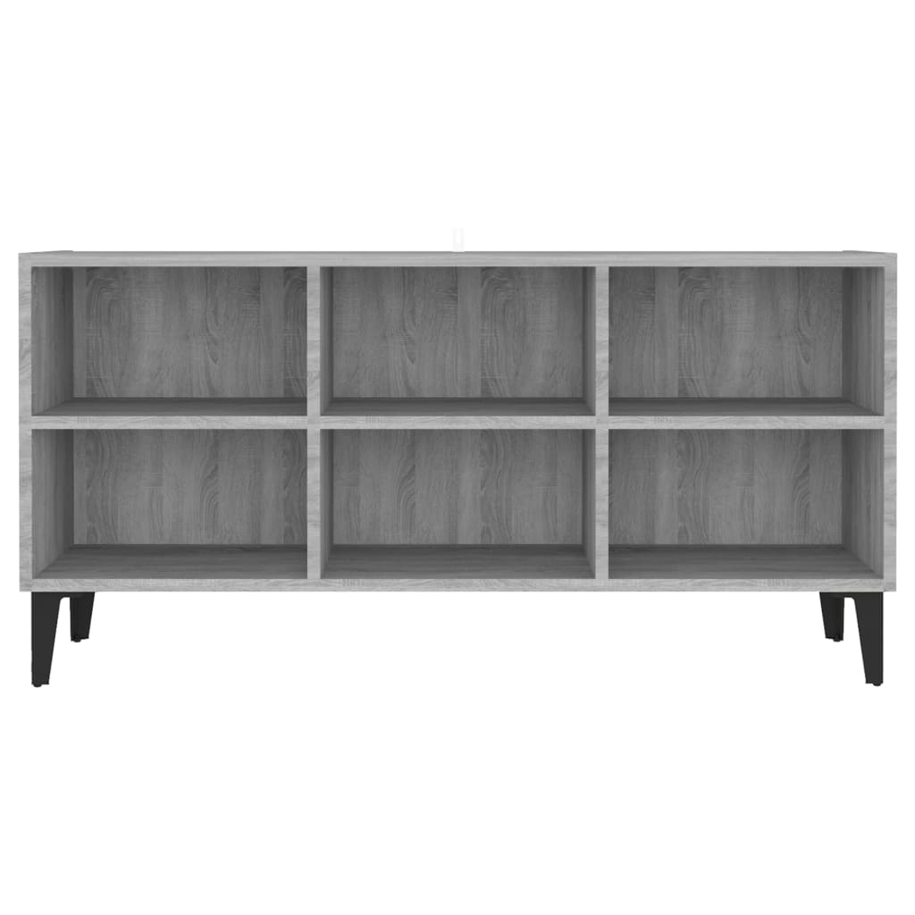 TV-Schrank mit Metallbeinen Grau Sonoma 103,5x30x50 cm