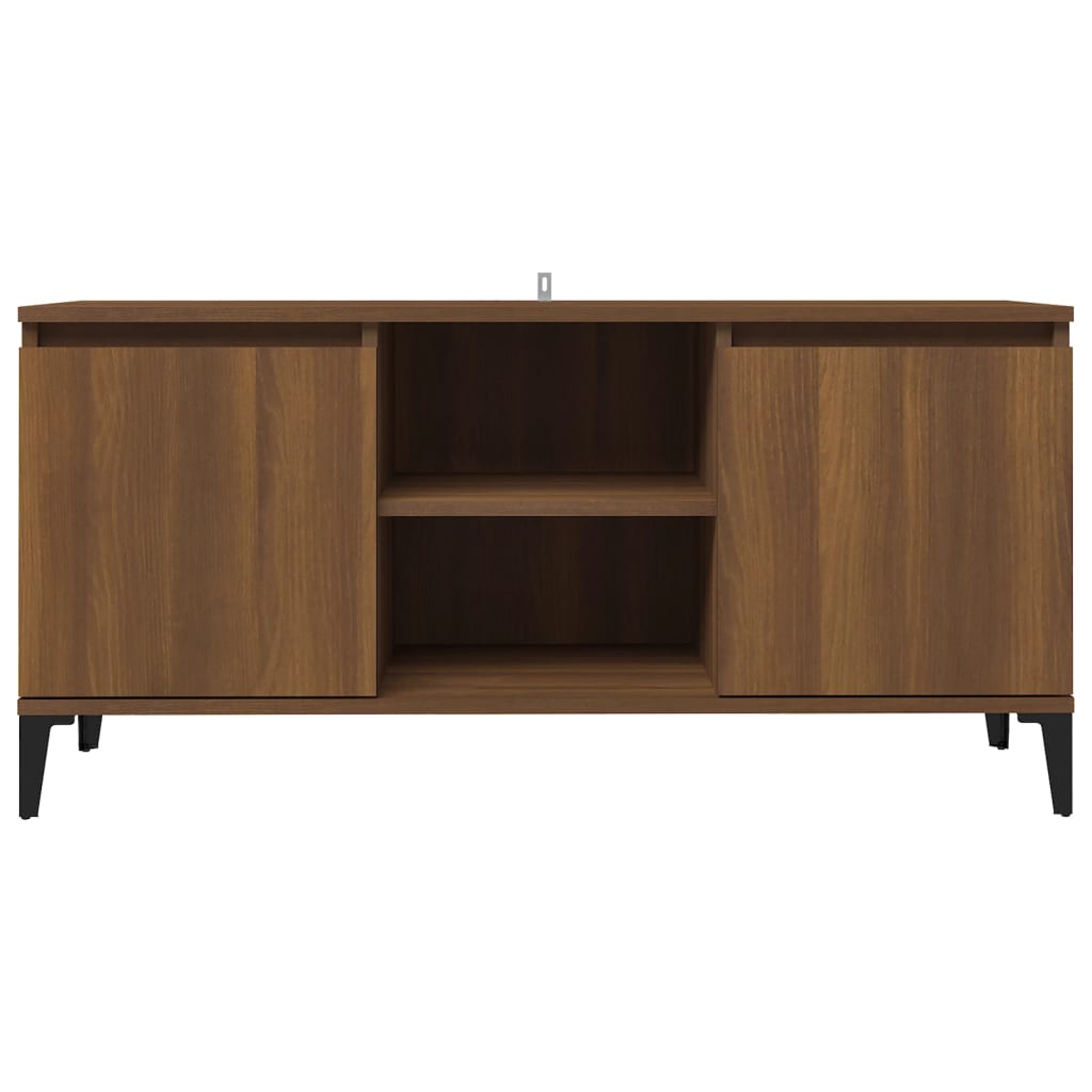 TV-Schrank mit Metallbeinen Braun Eichen-Optik 103,5x35x50 cm