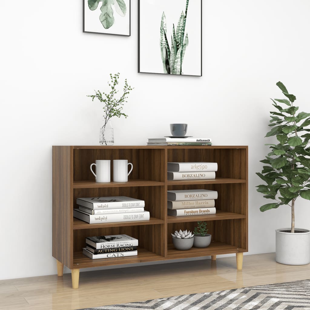 Sideboard Braun Eichen-Optik 103,5x35x70 cm Spanplatte