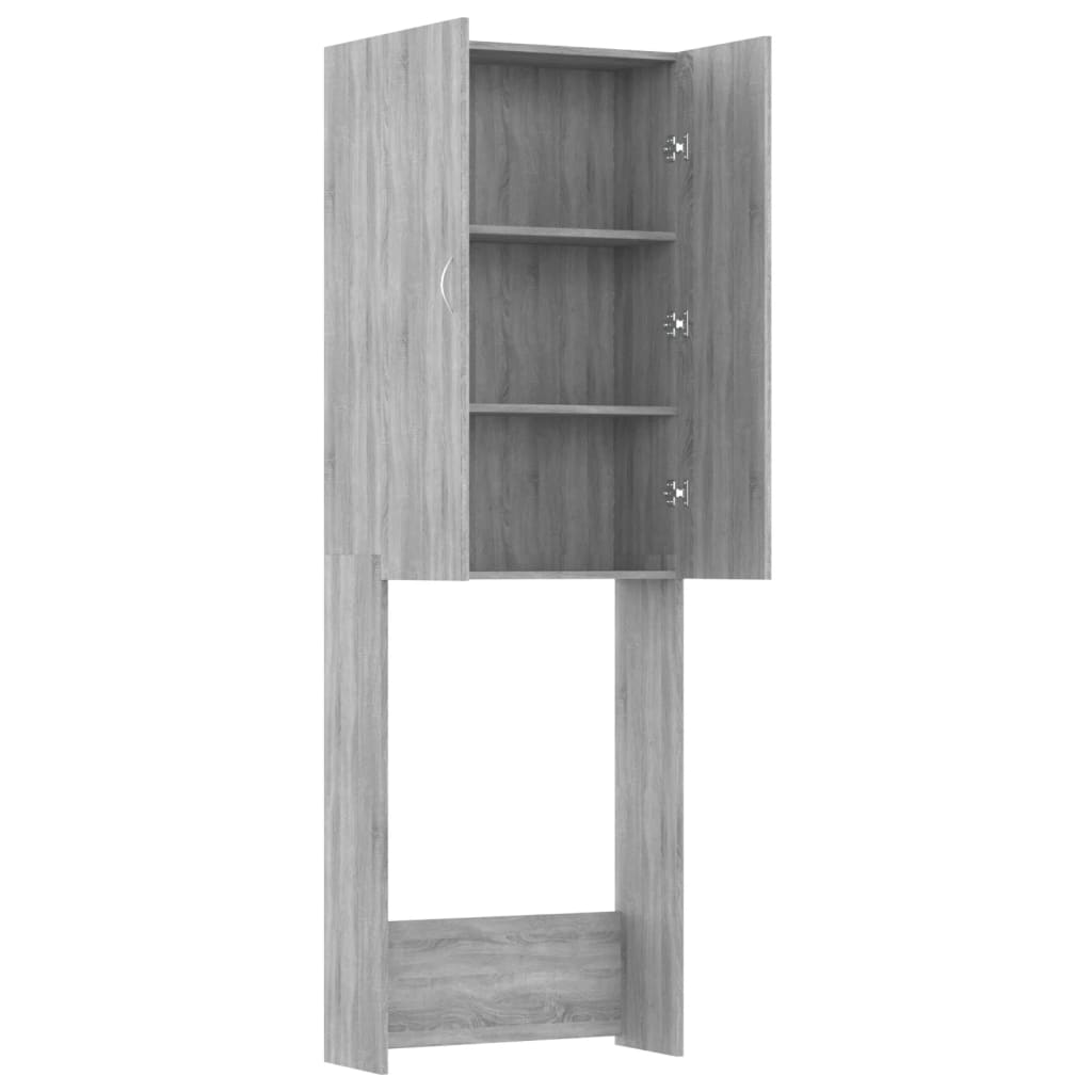 Waschmaschinenschrank Grau 64x25,5x190 cm