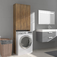 Thumbnail for Waschmaschinenschrank Braun Eiche 64x25,5x190 cm