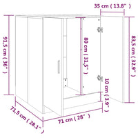 Thumbnail for Waschmaschinenschrank Räuchereiche 71x71,5x91,5 cm