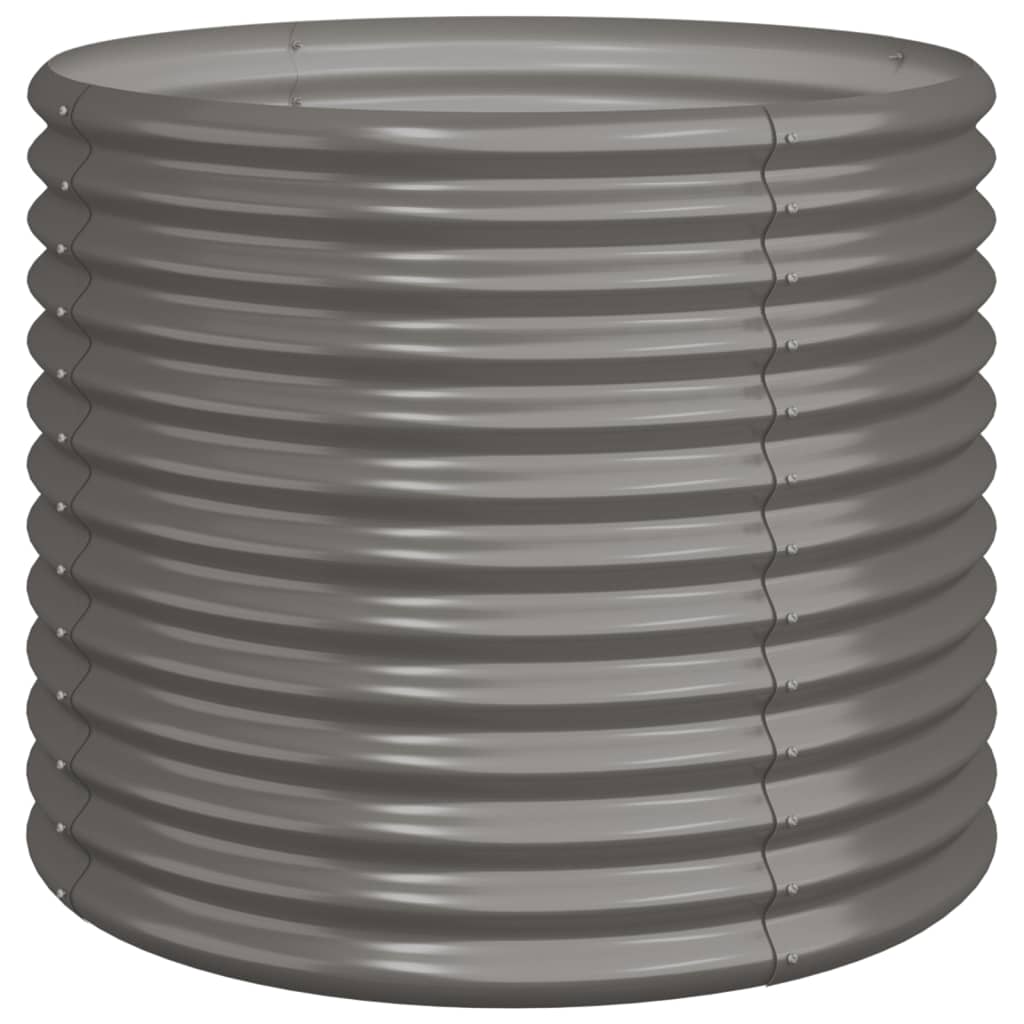 Pflanzkübel Pulverbeschichteter Stahl 80x80x68 cm Grau