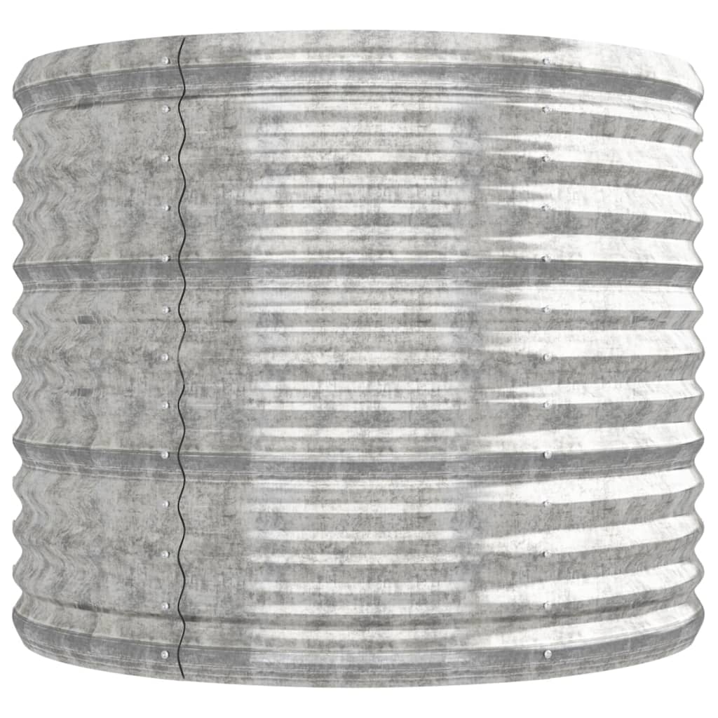 Pflanzkübel Pulverbeschichteter Stahl 224x80x68 cm Silbern
