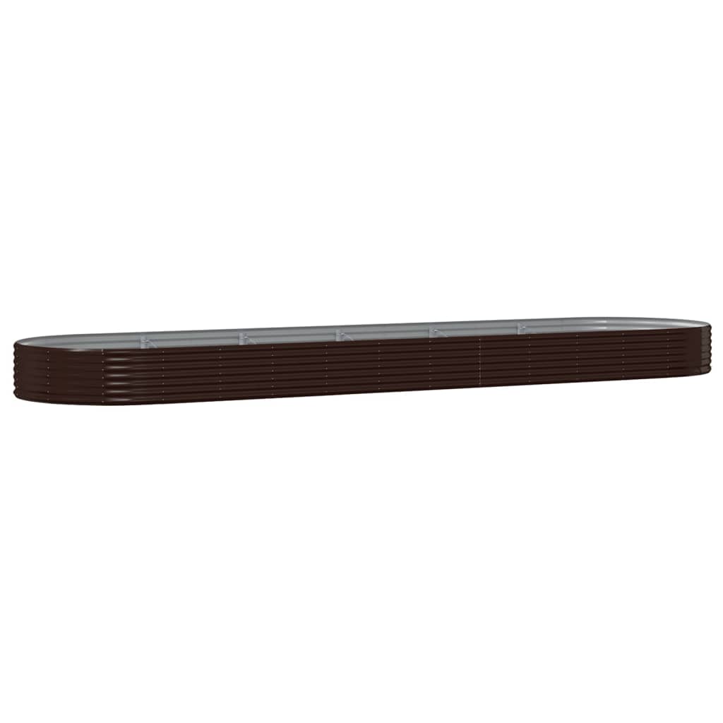 Pflanzkübel Pulverbeschichteter Stahl 523x140x36 cm Braun