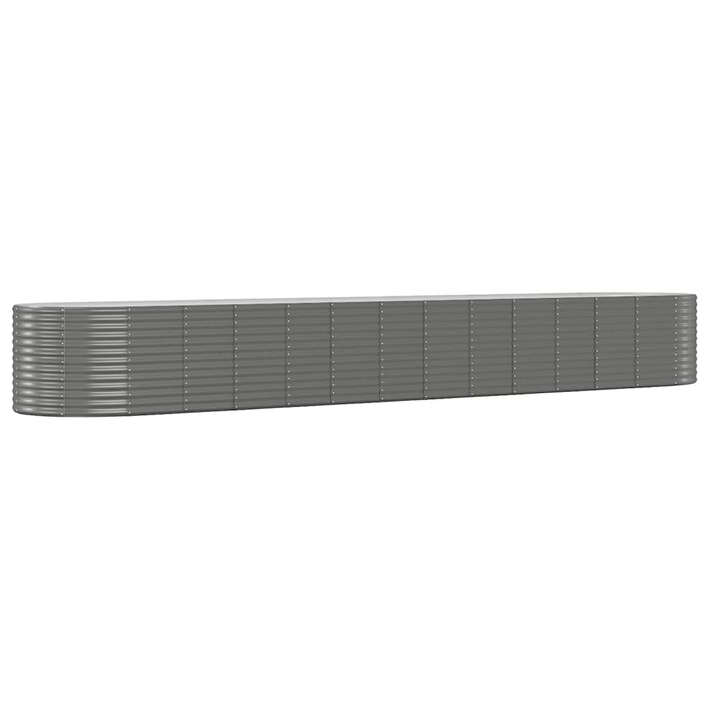 Pflanzkübel Grau 554x100x68 cm Pulverbeschichteter Stahl