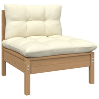 Thumbnail for 2-Sitzer-Gartensofa mit Creme Kissen Massivholz Kiefer