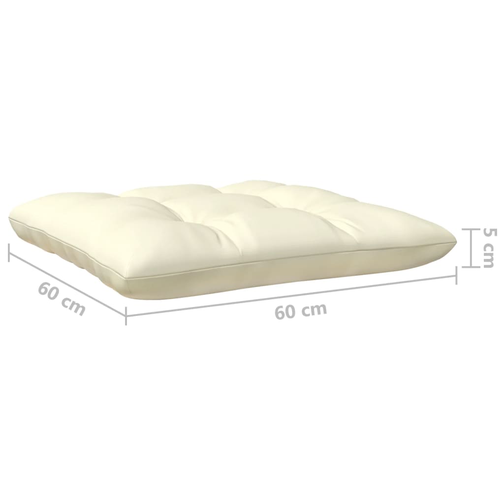 4-tlg. Garten-Lounge-Set mit Creme Kissen Kiefernholz
