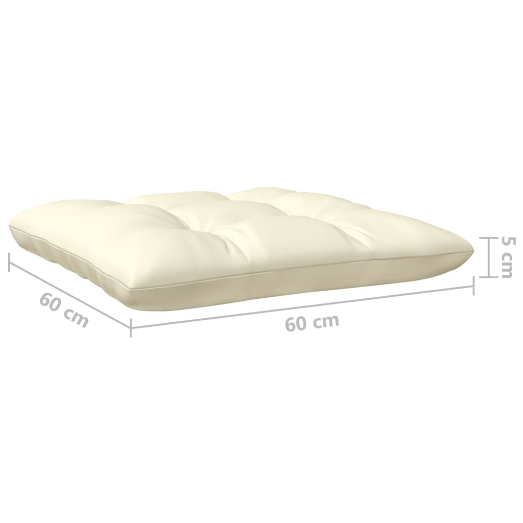 8-tlg. Garten-Lounge-Set mit Creme Kissen Kiefernholz