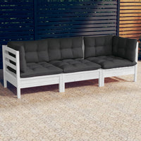 Thumbnail for 3-Sitzer-Gartensofa mit Anthrazit Kissen Massivholz Kiefer