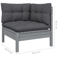 Thumbnail for 3-Sitzer-Gartensofa mit Anthrazit Kissen Massivholz Kiefer