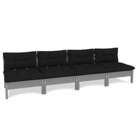 Thumbnail for 4-Sitzer-Gartensofa mit Anthrazit Kissen Kiefer Massivholz
