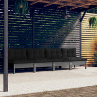Thumbnail for 4-Sitzer-Gartensofa mit Anthrazit Kissen Kiefer Massivholz