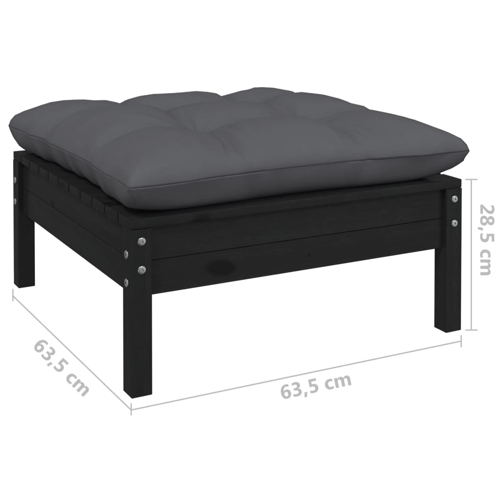 8-tlg. Garten-Lounge-Set mit Anthrazit Kissen Kiefernholz