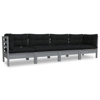 Thumbnail for 4-tlg. Garten-Lounge-Set mit Kissen Kiefer Massivholz