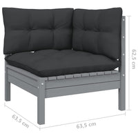 Thumbnail for 4-tlg. Garten-Lounge-Set mit Kissen Kiefer Massivholz