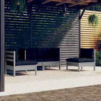 Thumbnail for 4-tlg. Garten-Lounge-Set mit Kissen Kiefer Massivholz
