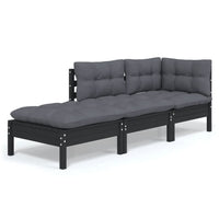 Thumbnail for 3-tlg. Garten-Lounge-Set mit Kissen Massivholz Kiefer