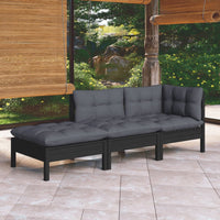 Thumbnail for 3-tlg. Garten-Lounge-Set mit Kissen Massivholz Kiefer