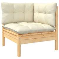 Thumbnail for 6-tlg. Garten-Lounge-Set mit Creme Kissen Kiefernholz
