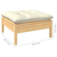 Thumbnail for 6-tlg. Garten-Lounge-Set mit Creme Kissen Kiefernholz
