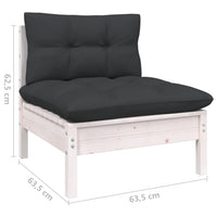 Thumbnail for 4-tlg. Garten-Lounge-Set mit Kissen Weiß Kiefernholz