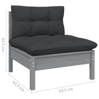 Thumbnail for 10-tlg. Garten-Lounge-Set mit Kissen Grau Kiefernholz