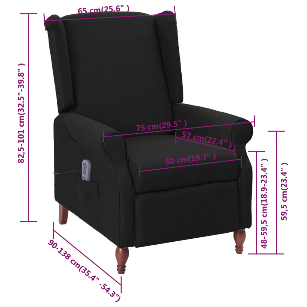 Massagesessel Schwarz Stoff