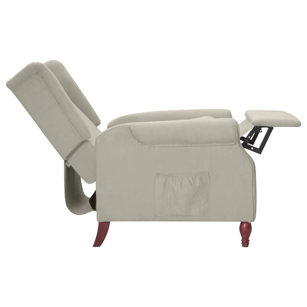 Ohrensessel Hellgrau Mikrofasergewebe