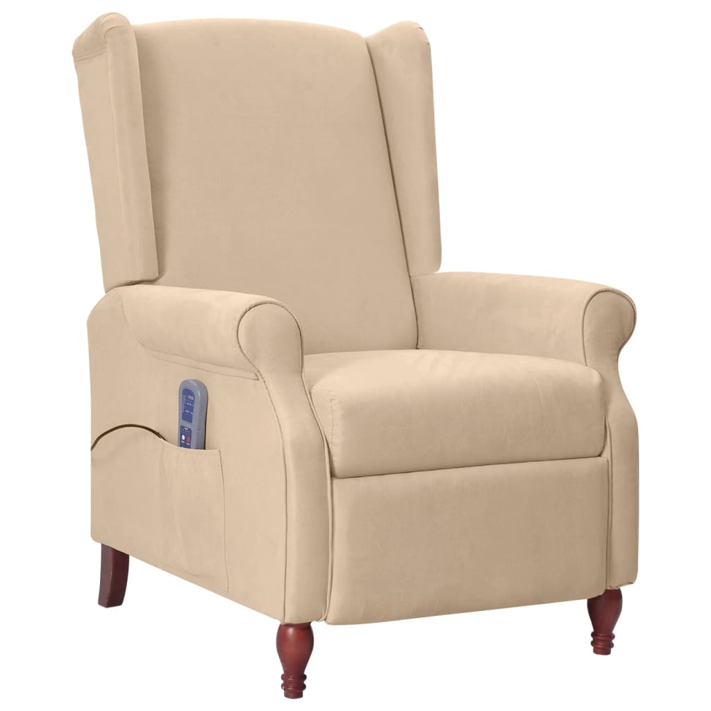 Massagesessel Taupe Mikrofasergewebe