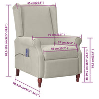 Thumbnail for Massagesessel Hellgrau Mikrofasergewebe