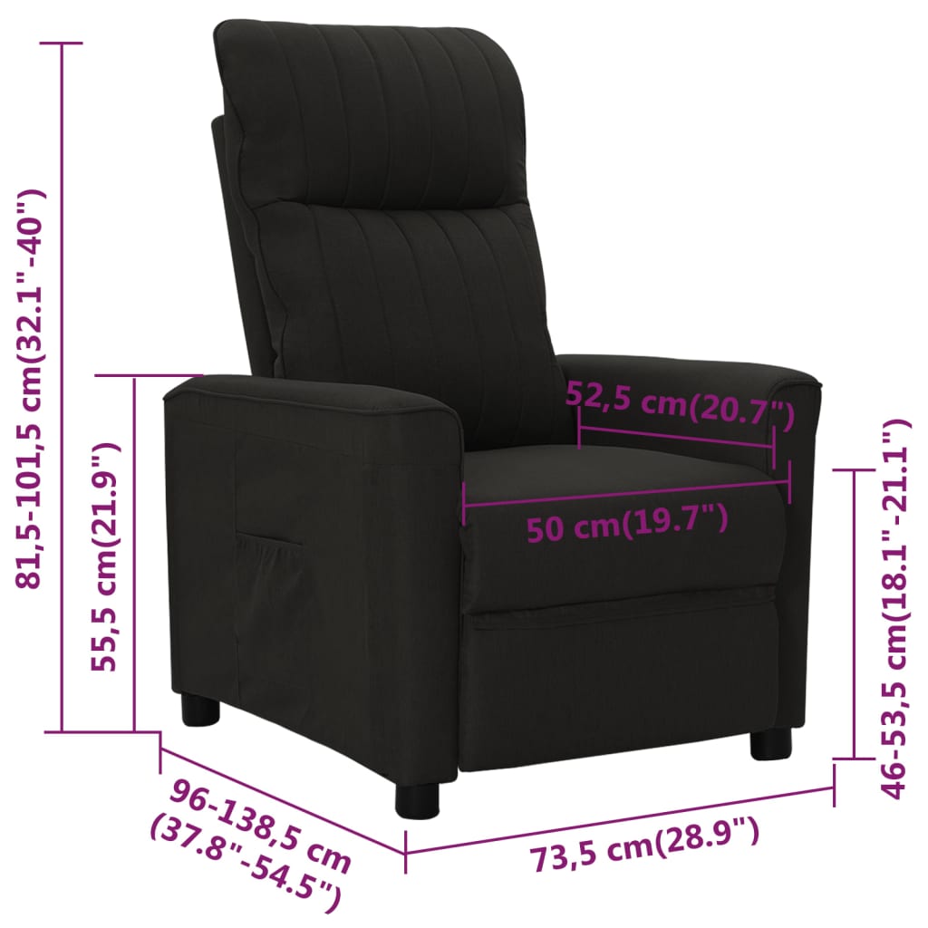 Relaxsessel Schwarz Stoff